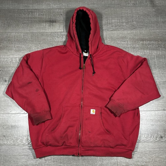 Carhartt Vintage J149 INR  Red Zip Insulated Jacket Mens 2xL - Picture 1 of 6